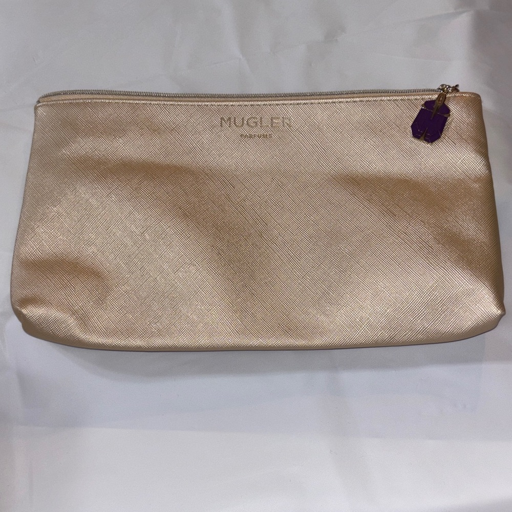 Mugler Gold Cosmetic Bag with Purple Accent